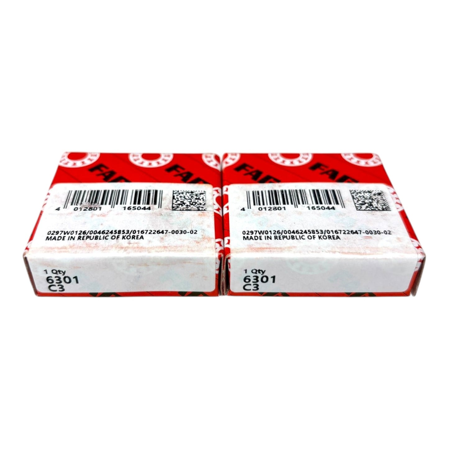 2x FAG 6301-C3 Rillenkugellager 12x37x12 mm 6301 C3 offenes Kugellager