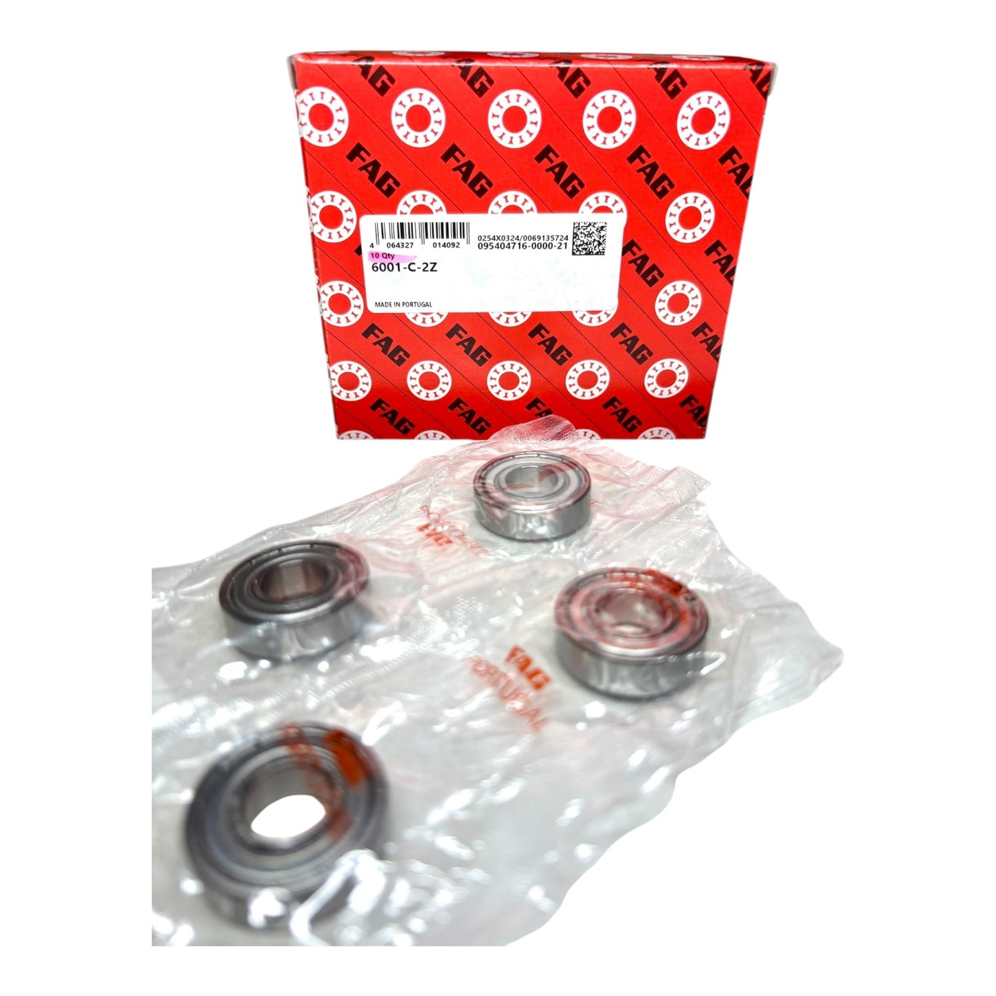 4x FAG 6001-C-2Z Rillenkugellager 12x28x8 mm 6001 2Z = ZZ Kugellager