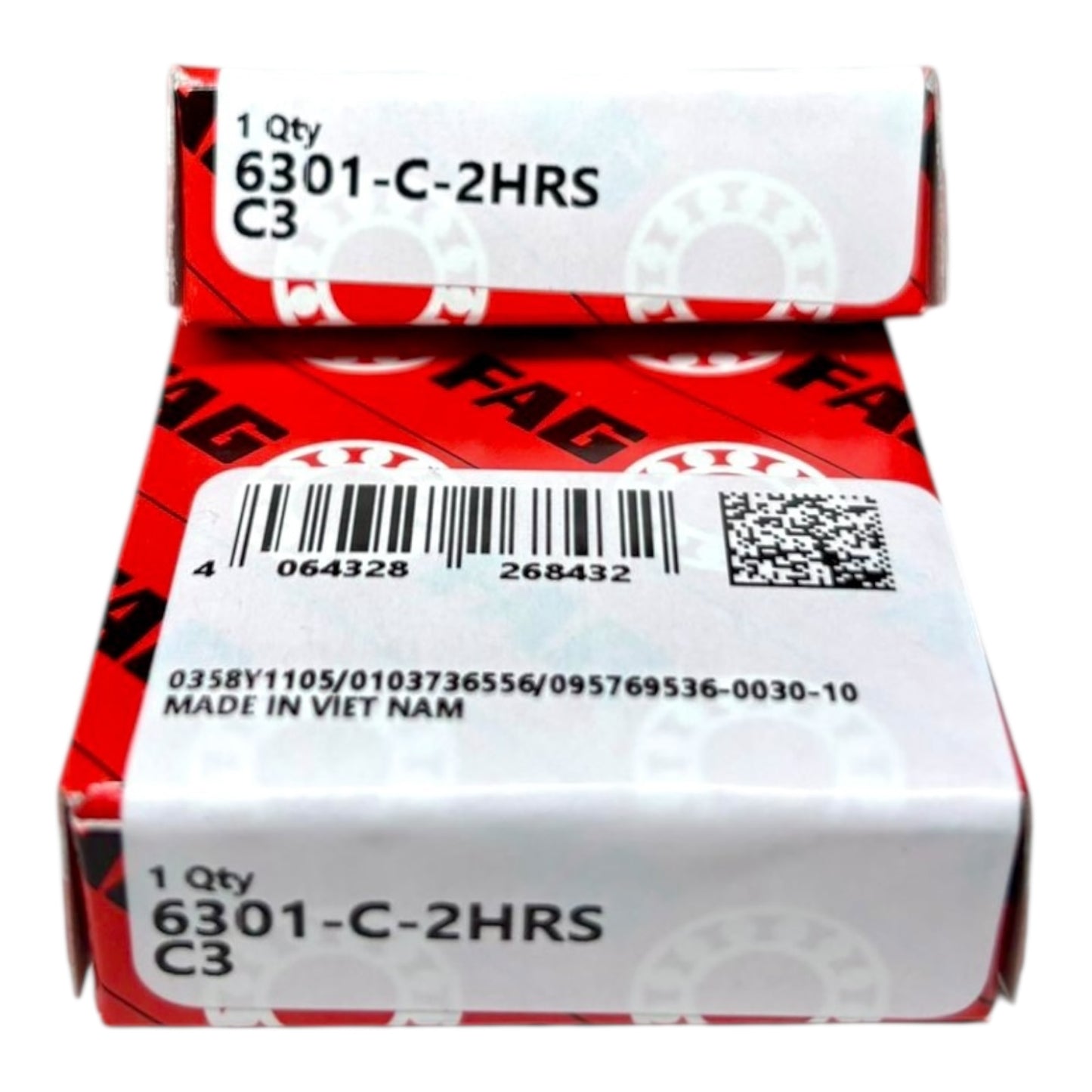 2x FAG 6301-C-2HRS-C3 Rillenkugellager 12x37x12 mm Kugellager 6301 2RSH C3