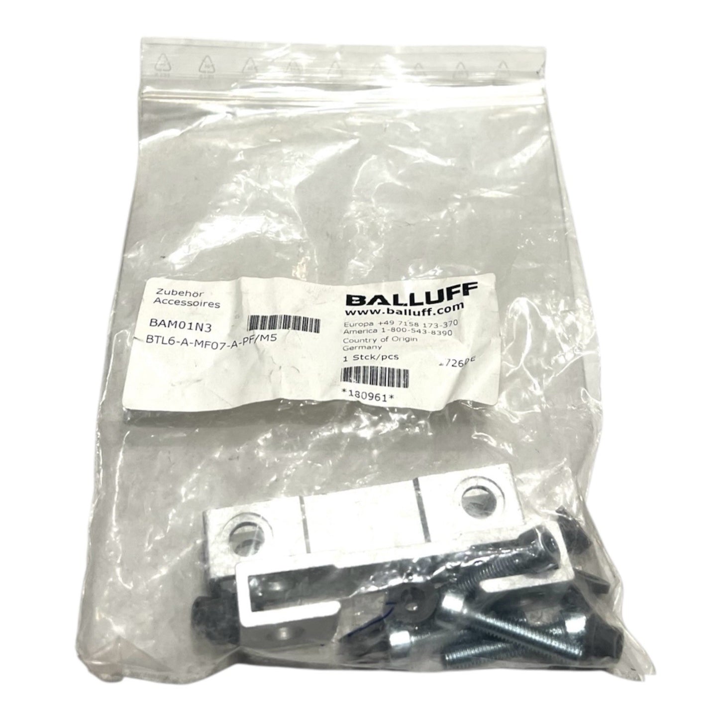 1x Balluff BAM01N3 Befestigungsklammer BTL BTL6-A-MF07-A-PF/M5