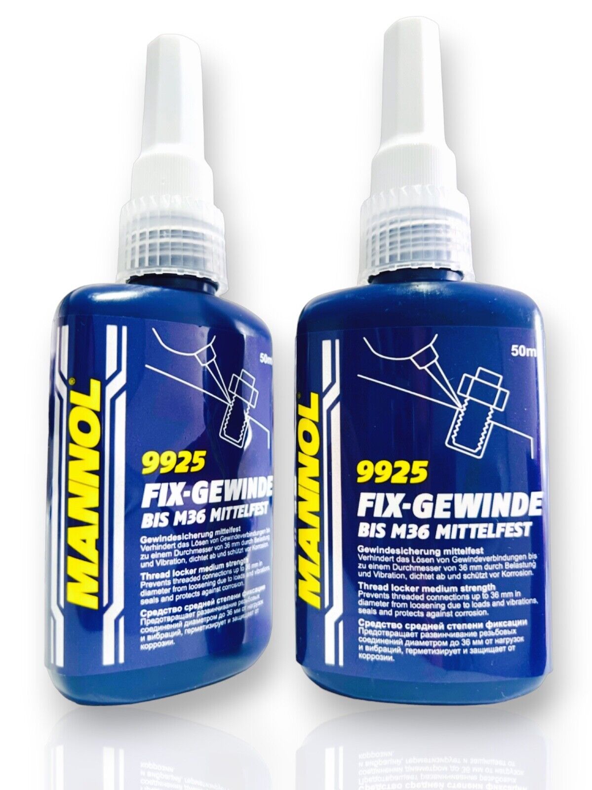 2x 50 ml MANNOL 9925 Schraubensicherung Fix-Gewinde Mittelfest Schraub 1A-Kugellager 2x 50 ml MANNOL 9925 Schraubensicherung Fix-Gewinde Mittelfest Schraub 1A-Kugellager