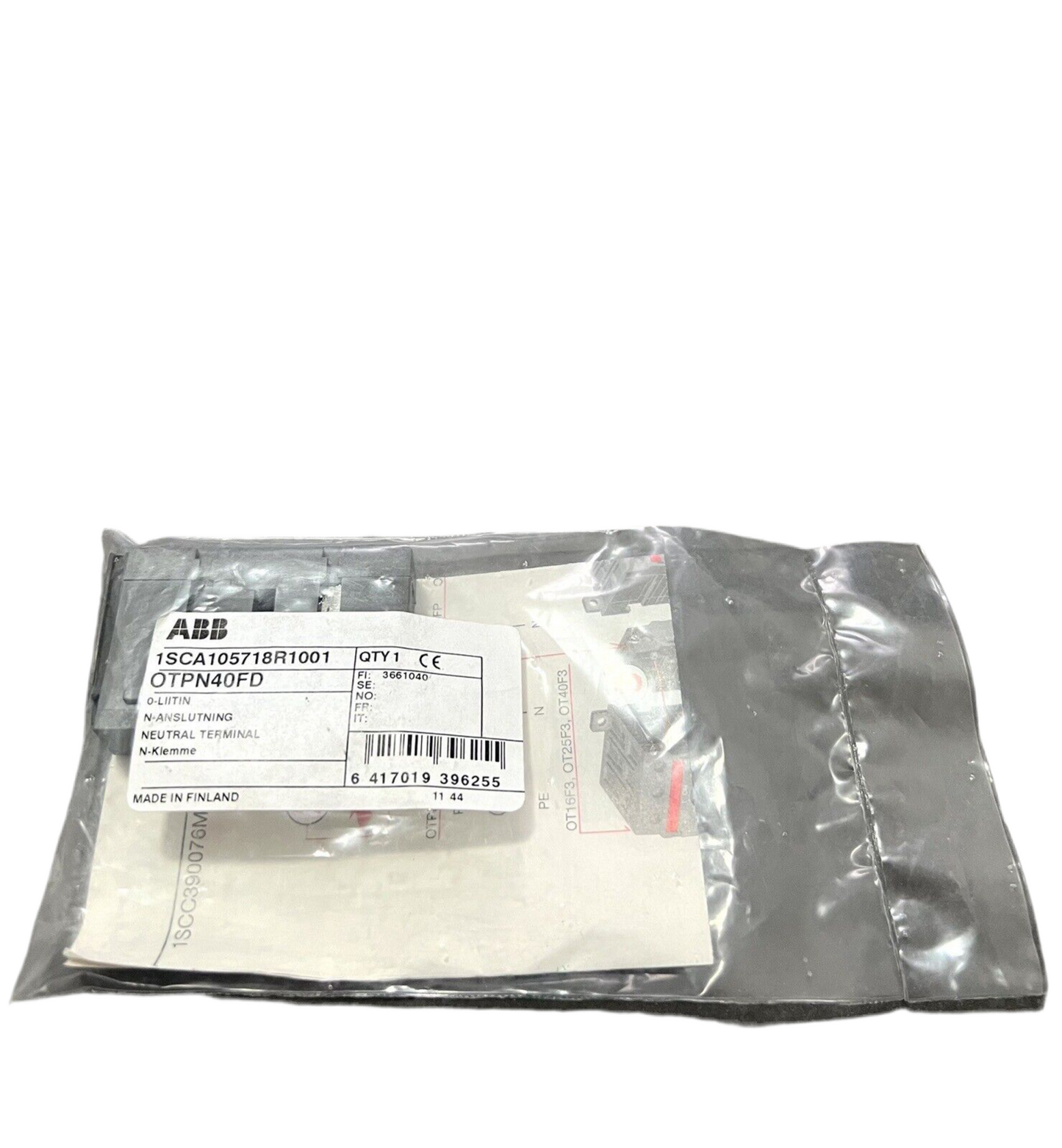 1x ABB 1SCA105718R1001 N-terminal OTPN40FD Neutral Terminal