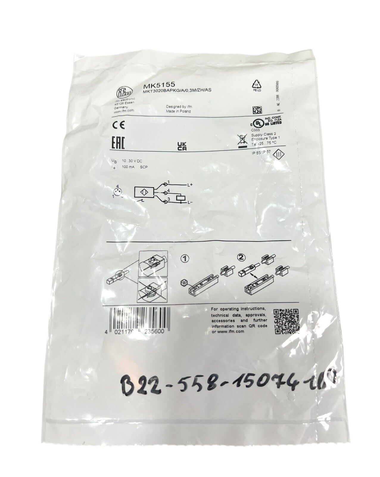 1x IFM MK5155 Zylindersensor AMR Zelle Magnetisch Zylindersensor