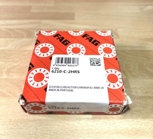 1x FAG 6210-C-2HRS Rillenkugellager 50x90x20 mm 6210 2RS1 2RSR Kugellager