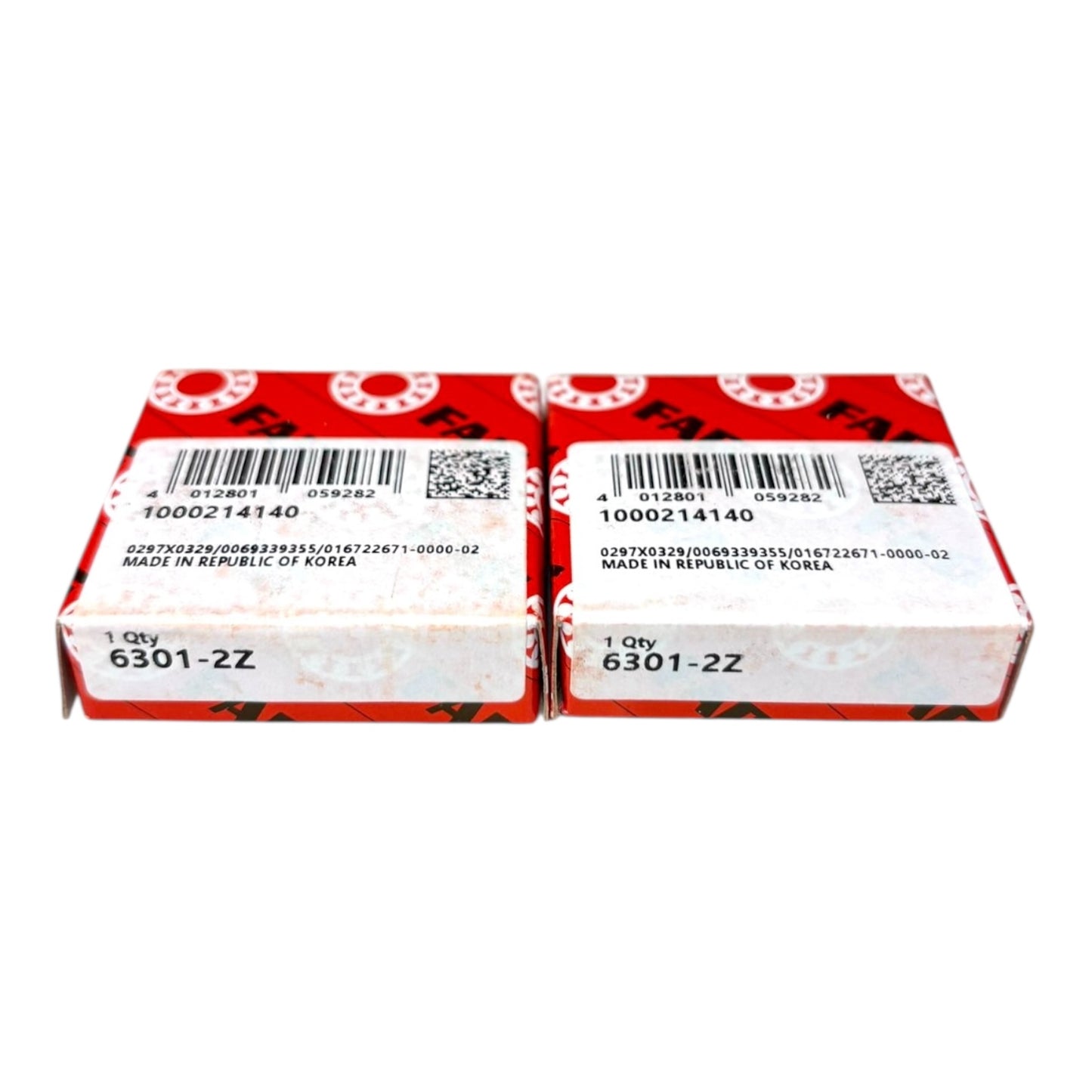 2x FAG 6301-2Z Rillenkugellager 12x37x12 mm 6301 2Z Kugellager