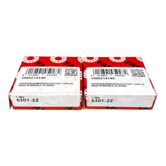 2x FAG 6301-2Z Rillenkugellager 12x37x12 mm 6301 2Z Kugellager