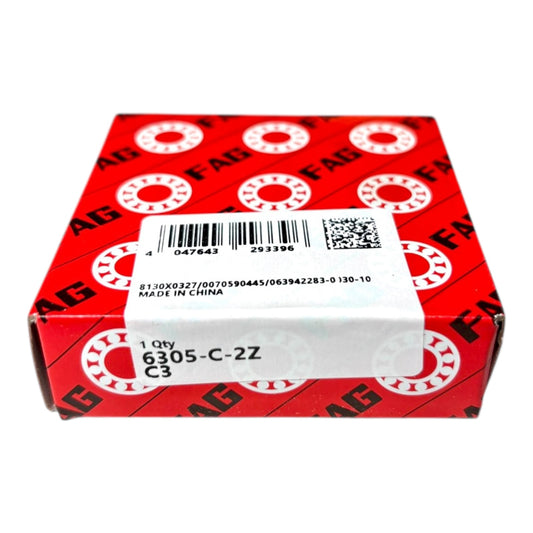 1x FAG 6305-C-2Z-C3 Rillenkugellager 25x62x17 mm Kugellager 6305 2Z C3