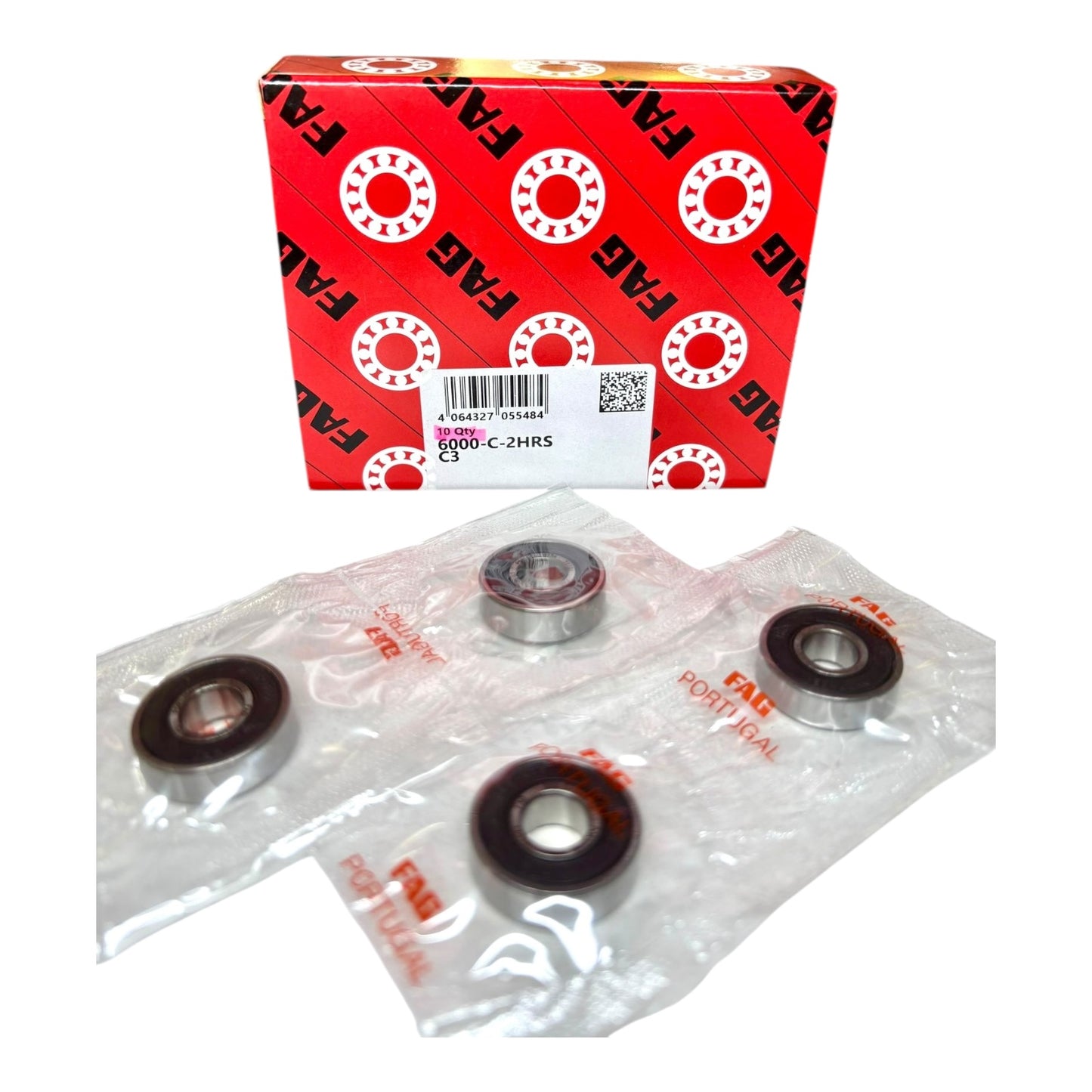 4x FAG 6000-C-2HRS-C3 Rillenkugellager 10x26x8 mm 6000 2RSH 2RSR C3 Kugellager