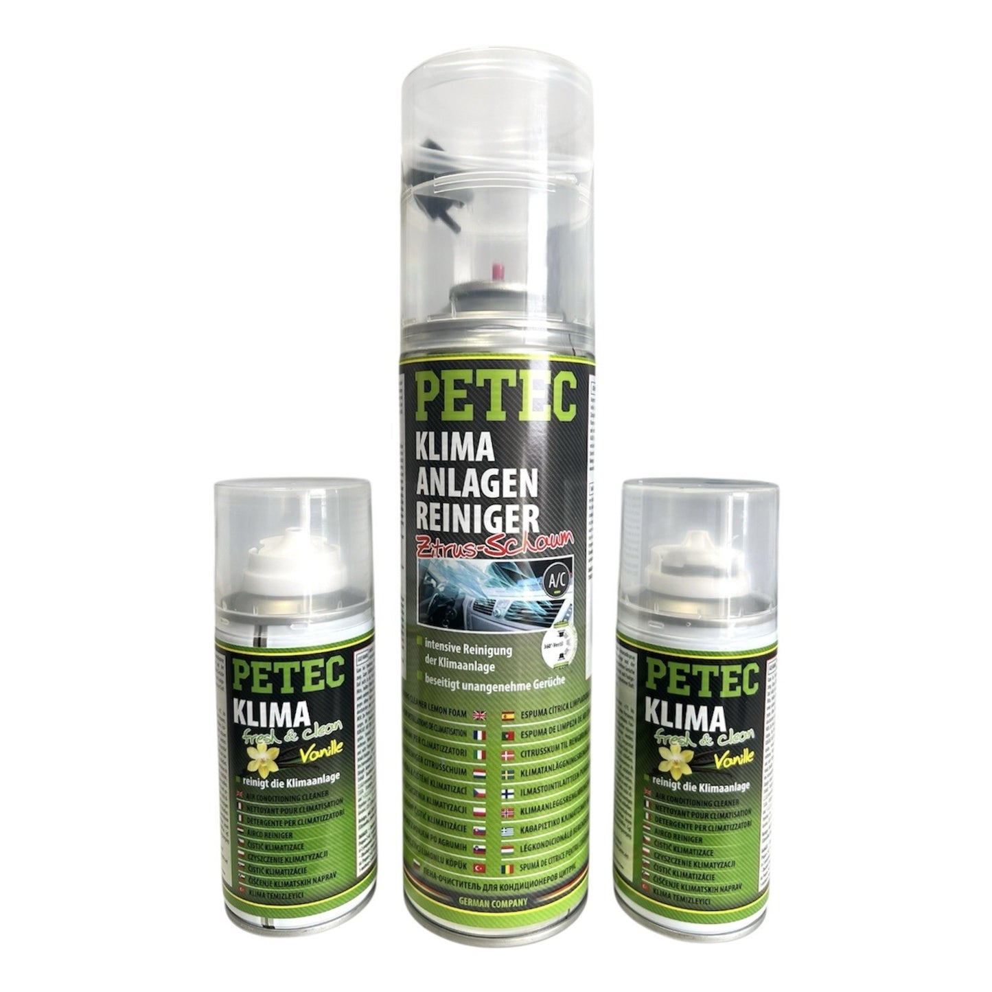 Petec Klimaanlagenreiniger Aktivschaum Zitrusduft + Vanille Automatik Erfrischer