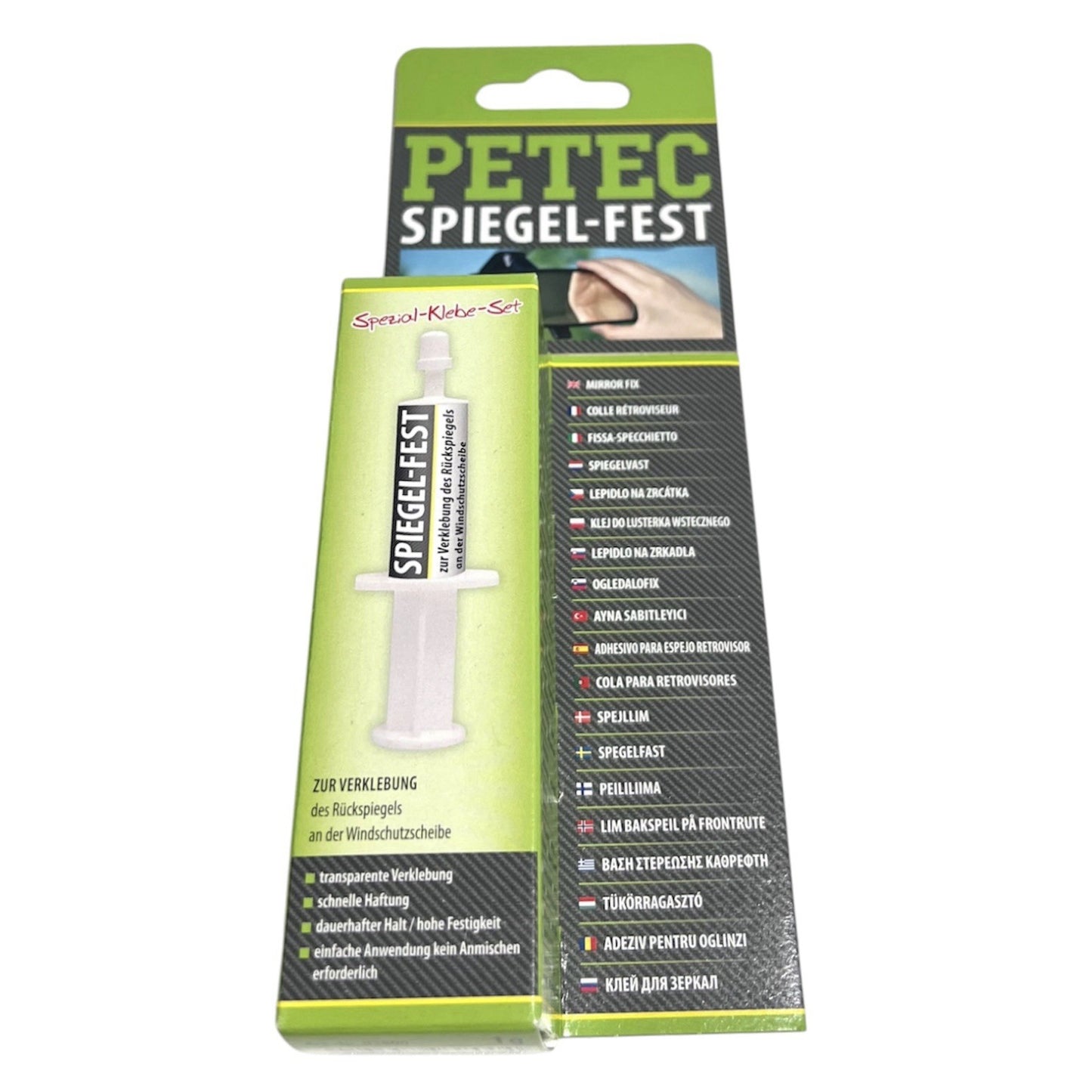 1x Petec Spiegel-Fest Spezial Klebe Kleber für Rückspiegel Innenspiegel 1g 93800