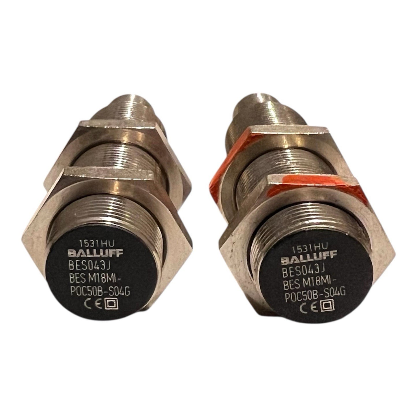 2x Balluff BES043J Induktive Näherungsschalter BES M18MI-POC50B-S04G
