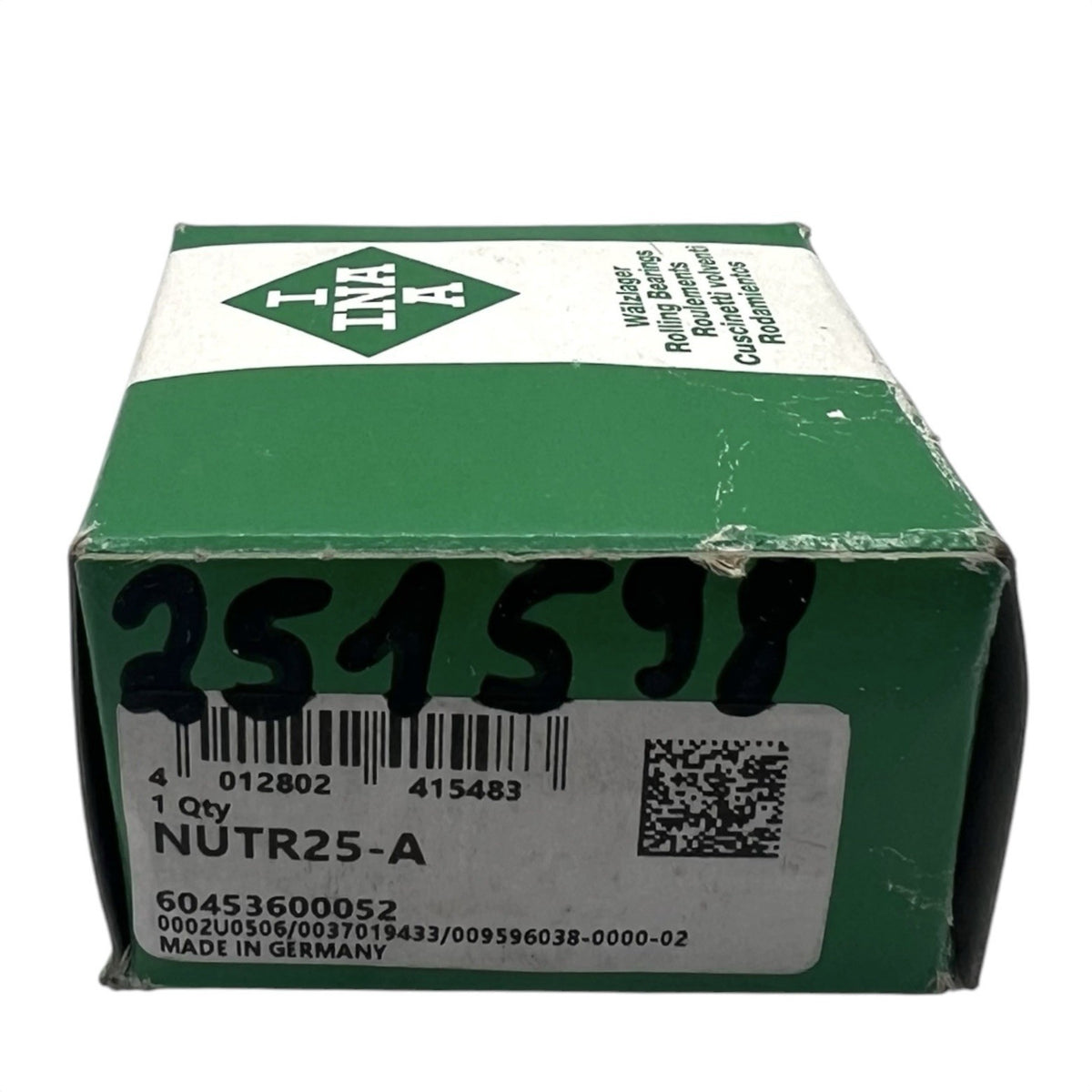 1x INA NUTR 25-A Stützrolle 25x52x25 mm Kugellager
