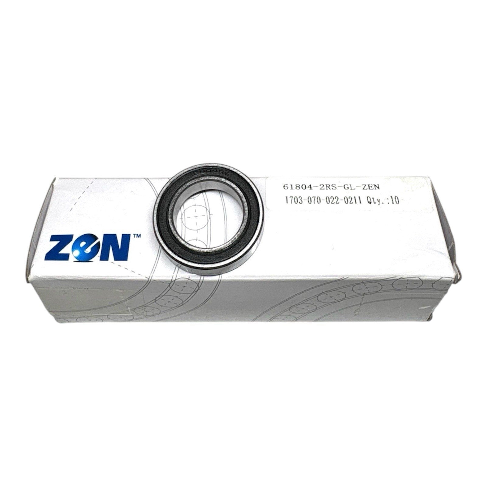 10x ZEN 61804 2RS = 6804 2RS Rillenkugellager 20x32x7 mm Kugellager