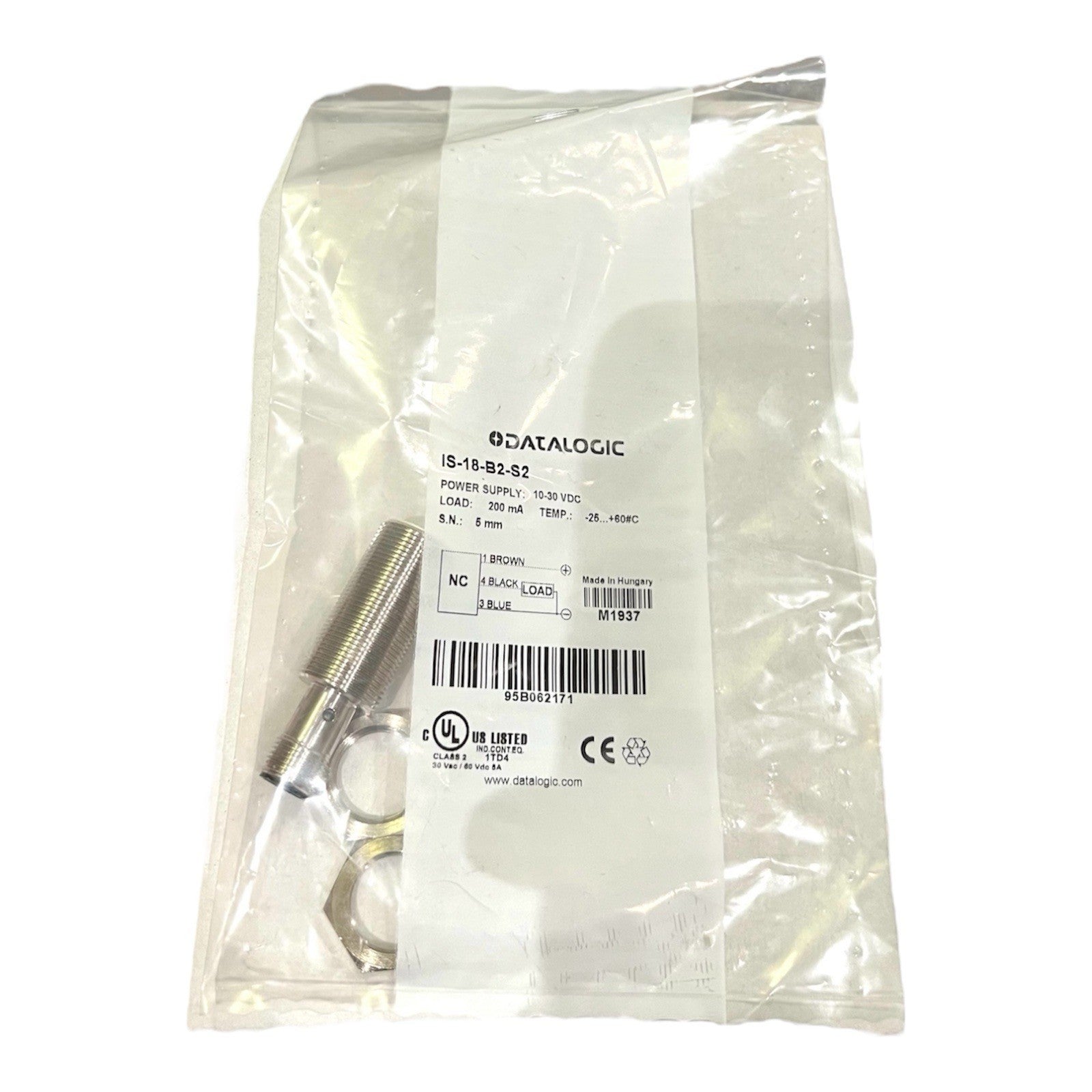 1x DATALOGIC IS-18-B2-S2 95B062171 Induktiver Sensor M1937