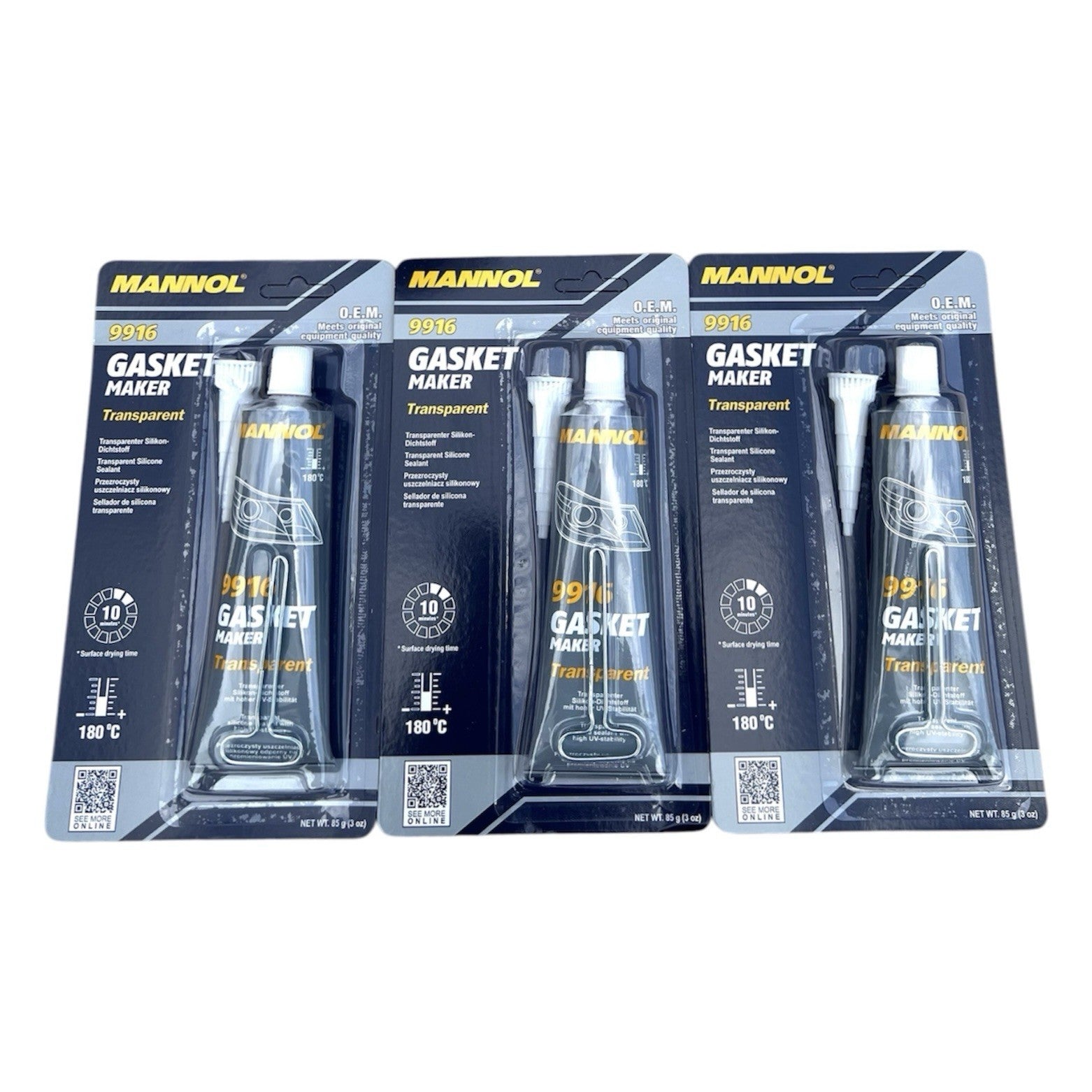 3x 85g MANNOL 9916 Gasket Maker Transparent Dichtmasse Kleber Scheinwerfer