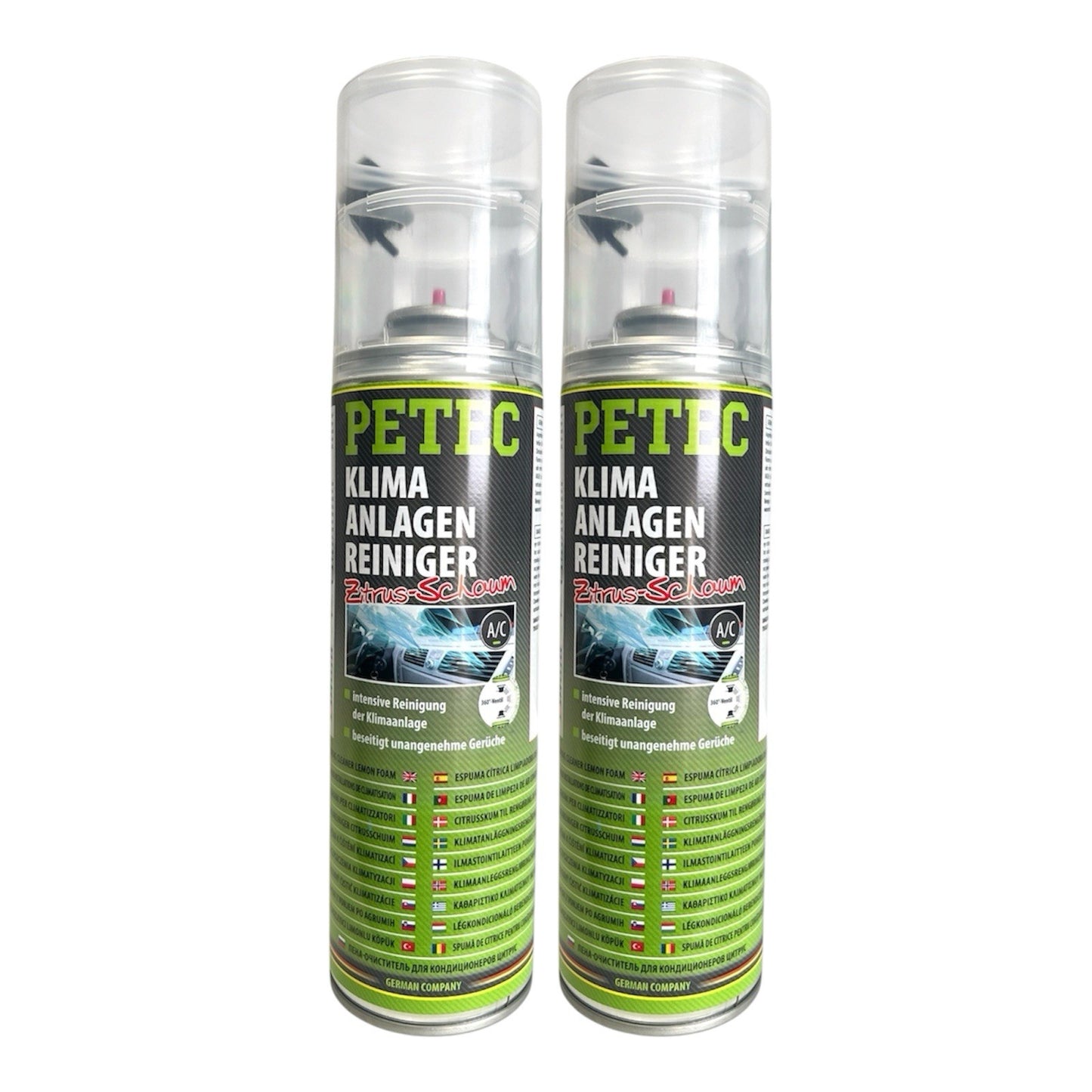 2x Petec Klimaanlagenreiniger Zitrus Schaum Klima Spray 2x 500ml - 71350