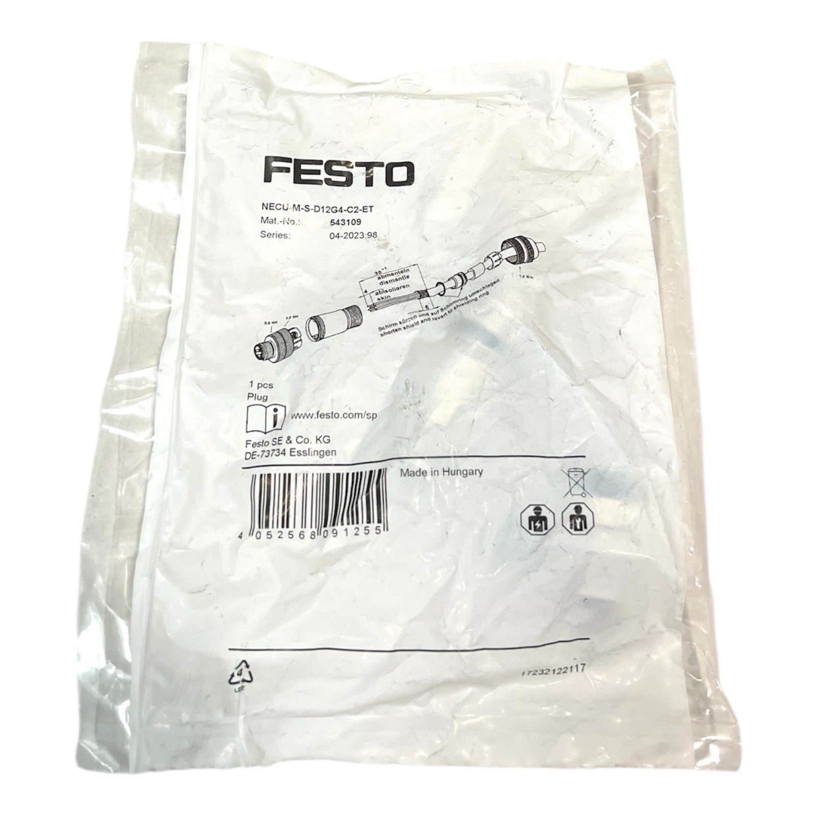 1x Festo NECU-M-S-D12G4-C2-ET Stecker Nr. 543109