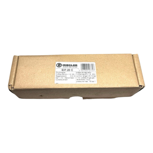 1x Riegler 637.20 C Druckregler inkl. Manometer, BG 1, G 3/8, 0,5-10 bar 100811