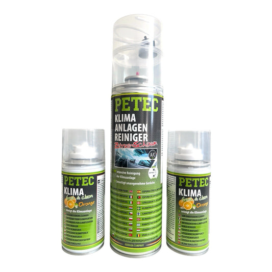 Petec Klimaanlagenreiniger Aktivschaum Zitrusduft + Orange Automatik Erfrischer