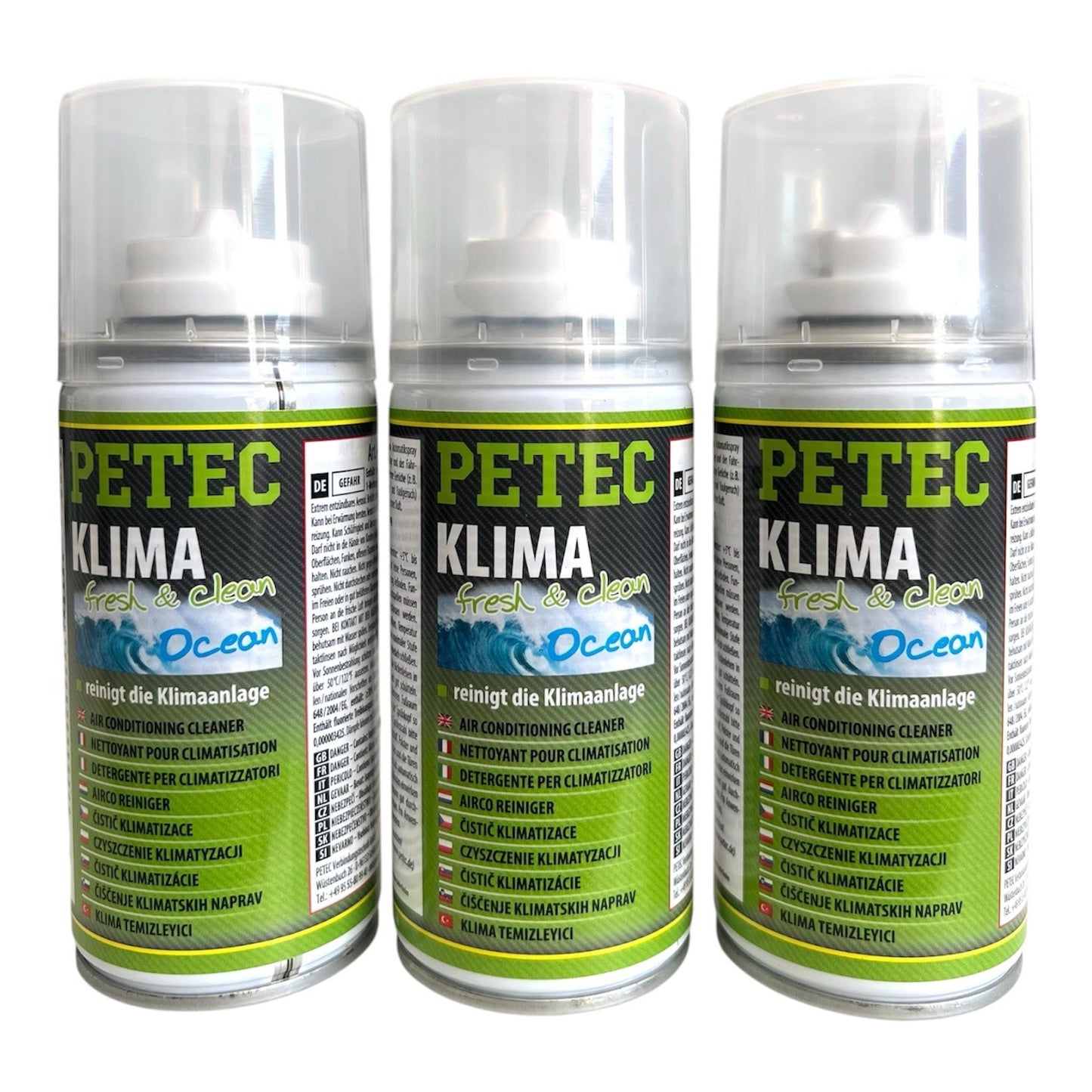 3x Petec Ocean Klimaanlagenreiniger Fresh&Clean Automatik Spray 3x 75ml 71450
