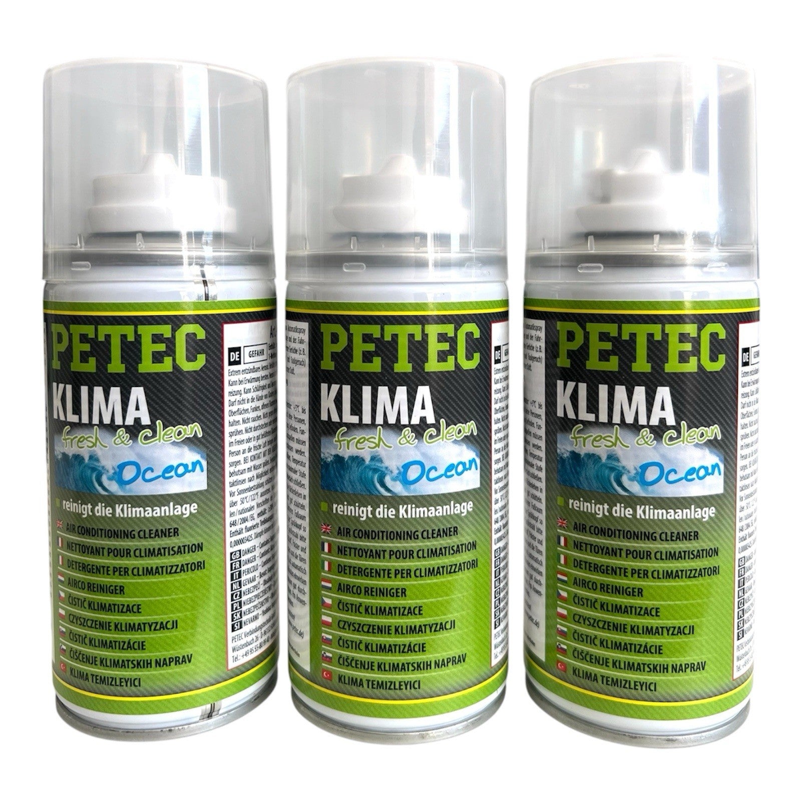 3x Petec Ocean Klimaanlagenreiniger Fresh&Clean Automatik Spray 3x 75ml 71450