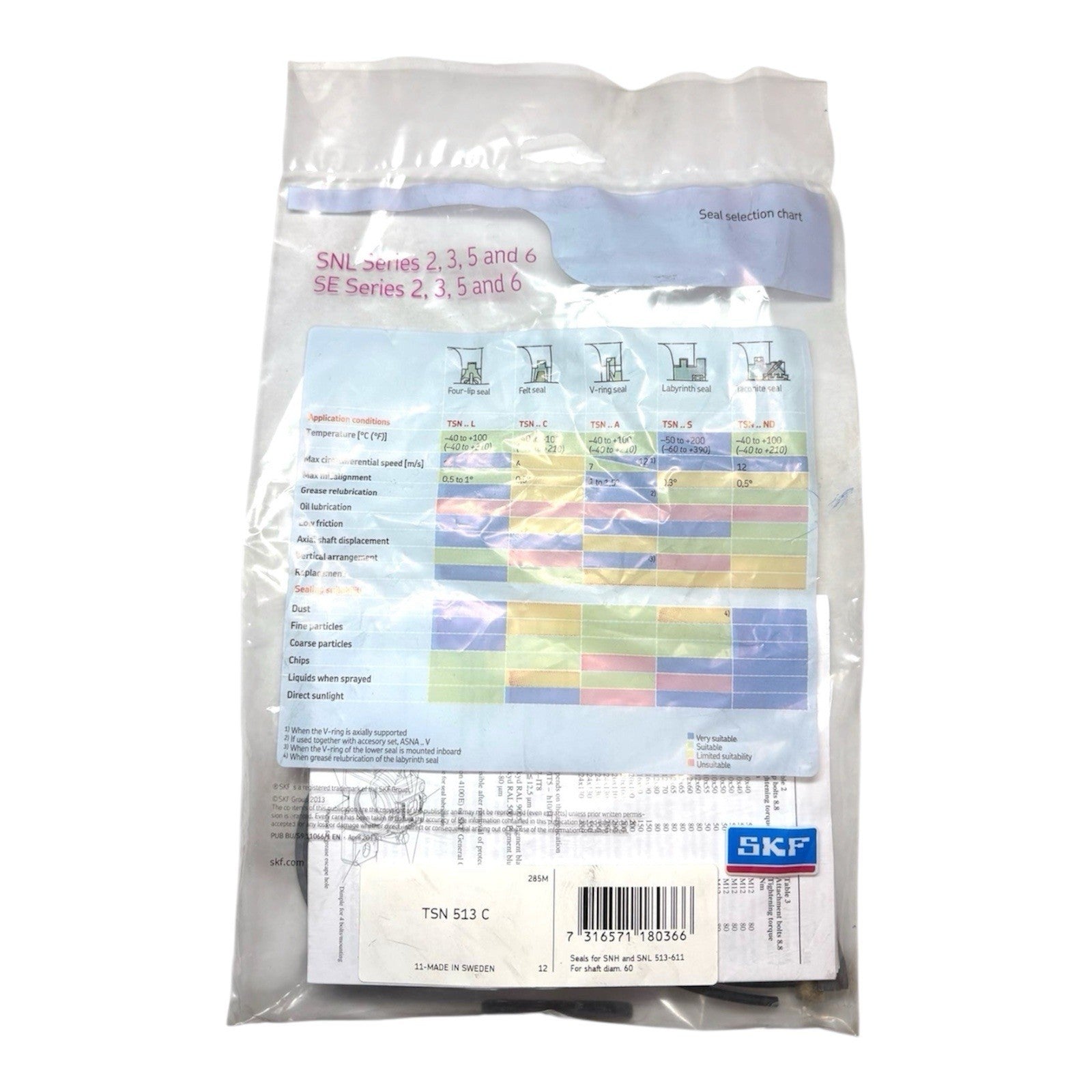 1x SKF TSN513 C Gehäusedichtung 60x83x8 mm Filzdichtung