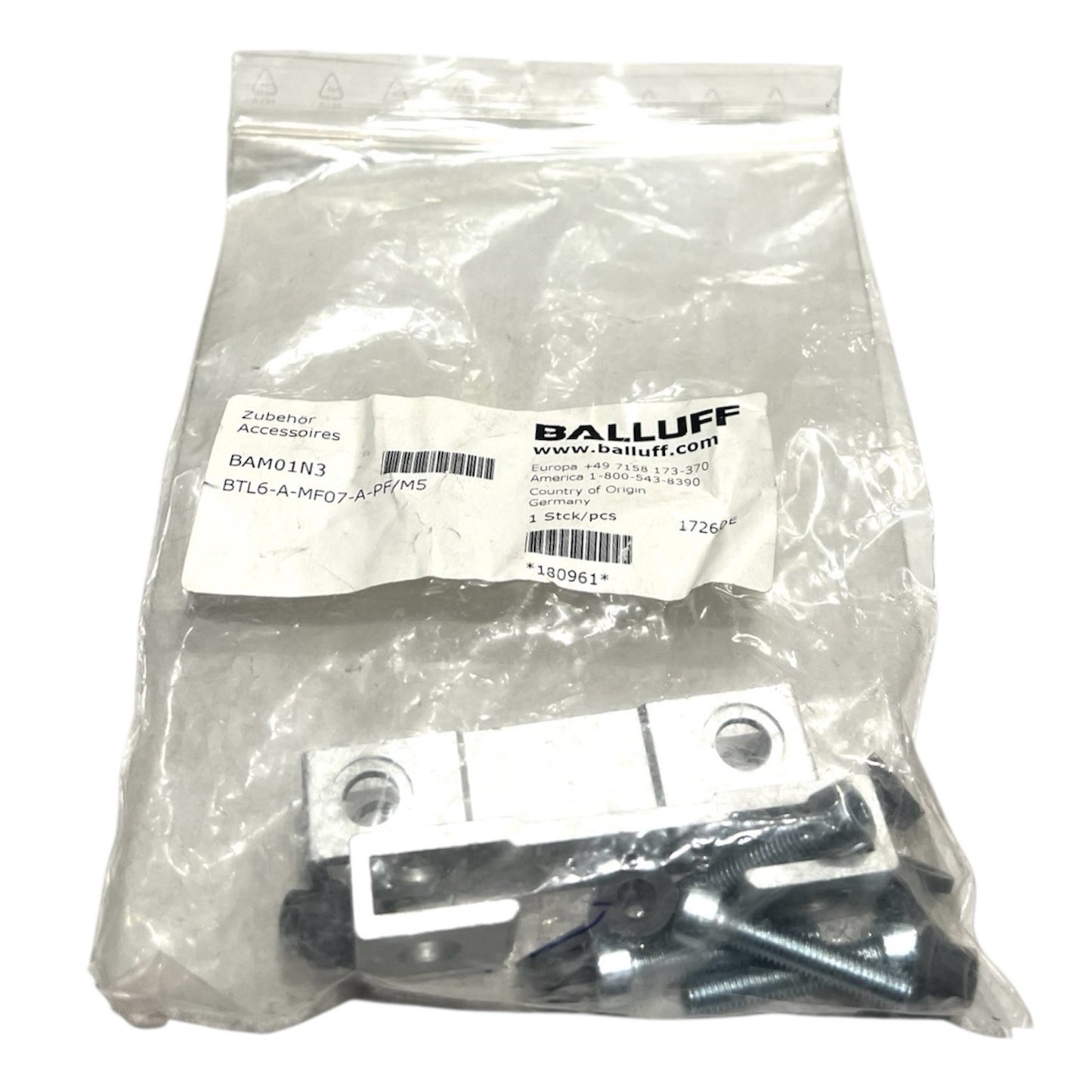 1x Balluff BAM01N3 Befestigungsklammer BTL BTL6-A-MF07-A-PF/M5