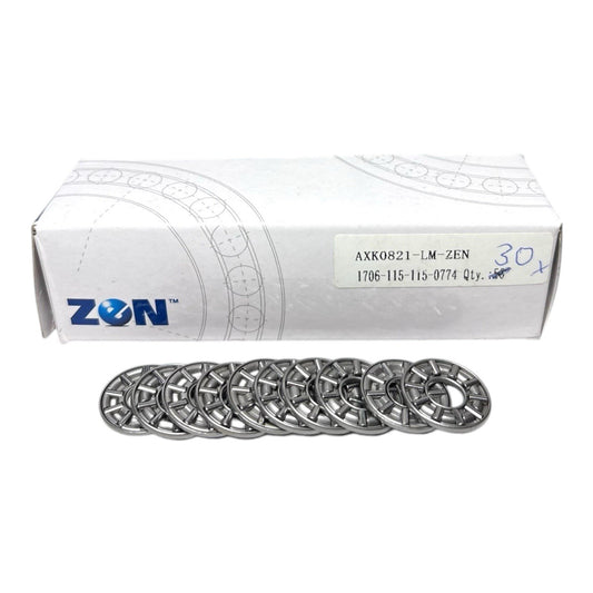 10x ZEN AXK0821-LM Axial-Nadellager 8x21x2 mm Axial-Nadelkranz