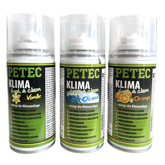 3x Petec Vanille & Orange & Ocean Klimaanlagenreiniger Automatik Spray