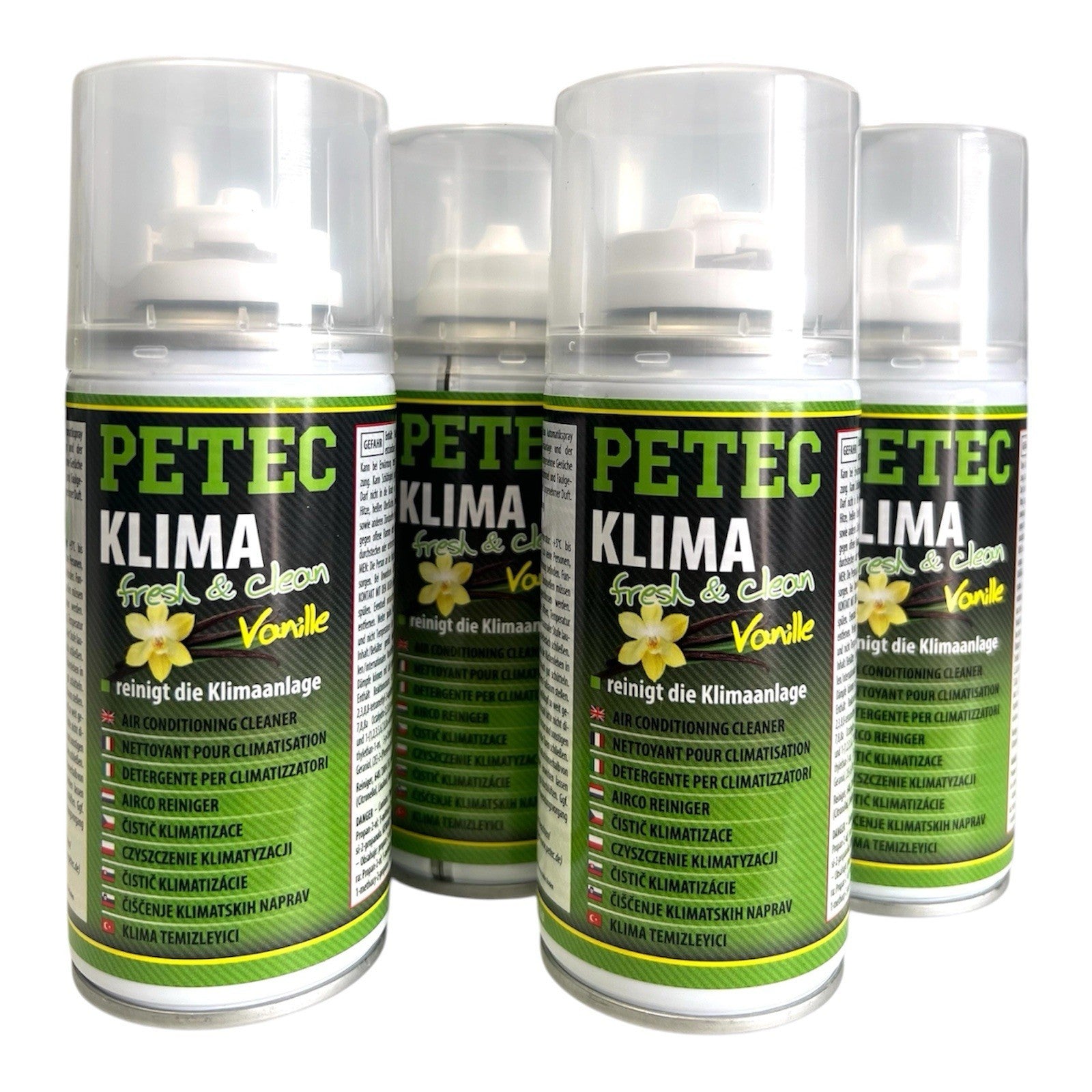 4x Petec Vanille Klimaanlagenreiniger Fresh&Clean Automatik Spray 4x 75ml 71470