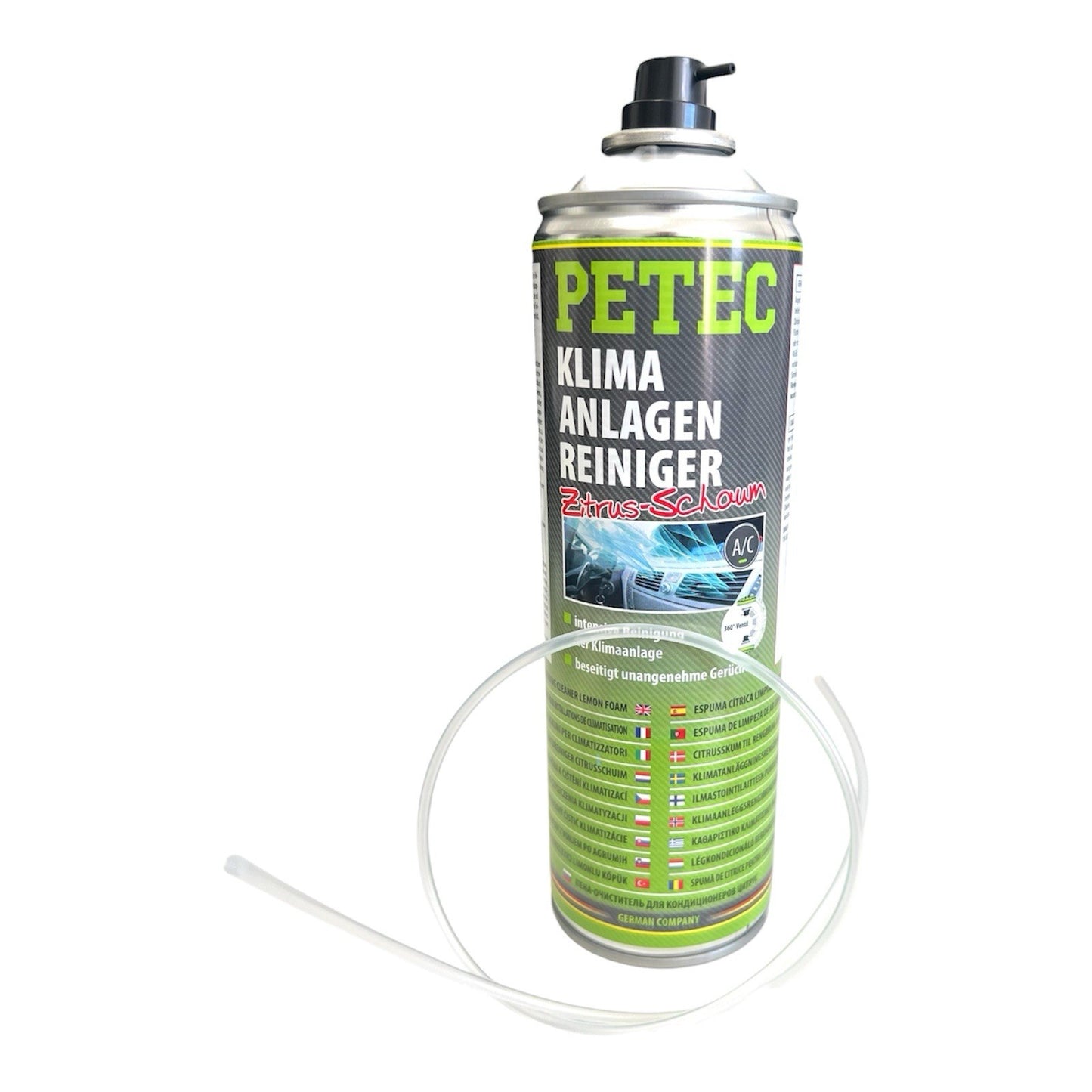 Petec Klimaanlagenreiniger Aktivschaum Zitrusduft + Orange Automatik Erfrischer