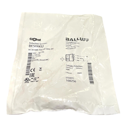 1x Balluff BES00EU Induktive Näherungsschalter 160256 BES M18ME-POC50B-S04G-003