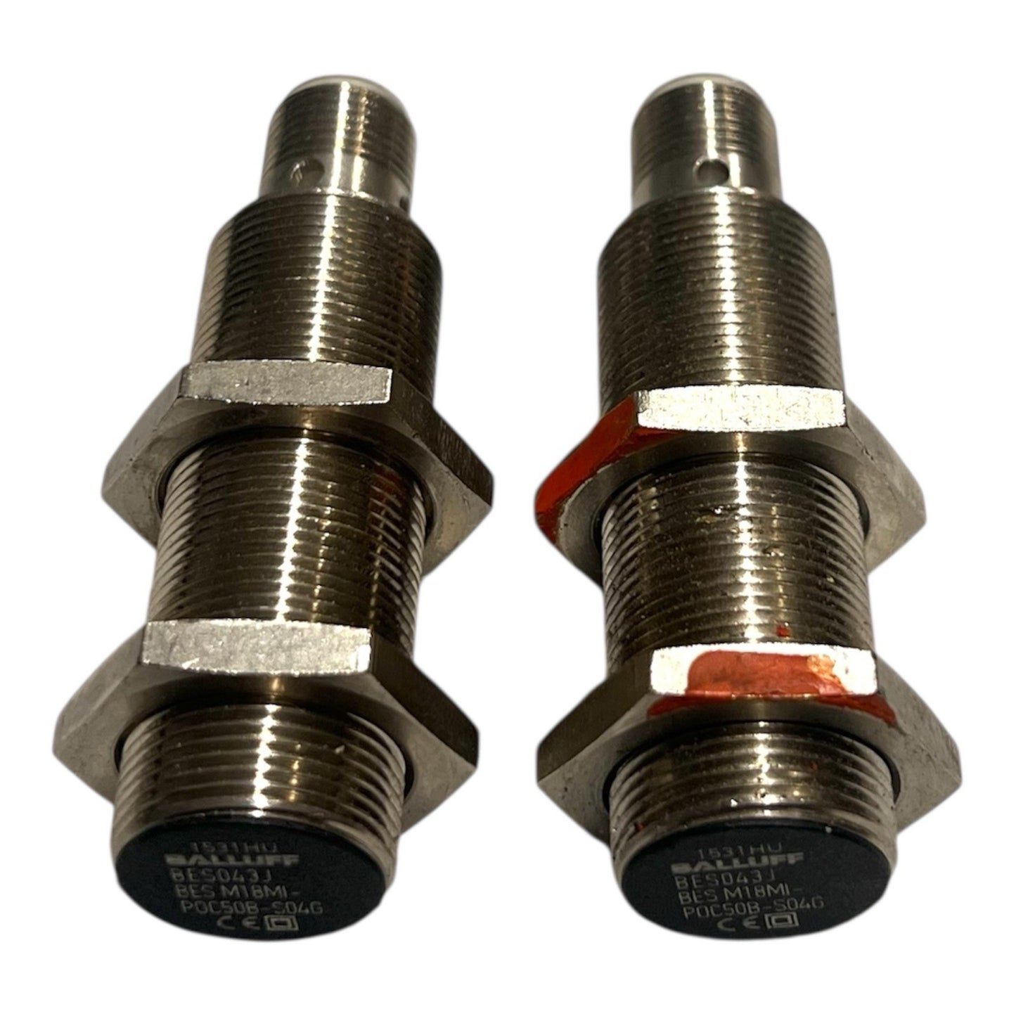 2x Balluff BES043J Induktive Näherungsschalter BES M18MI-POC50B-S04G