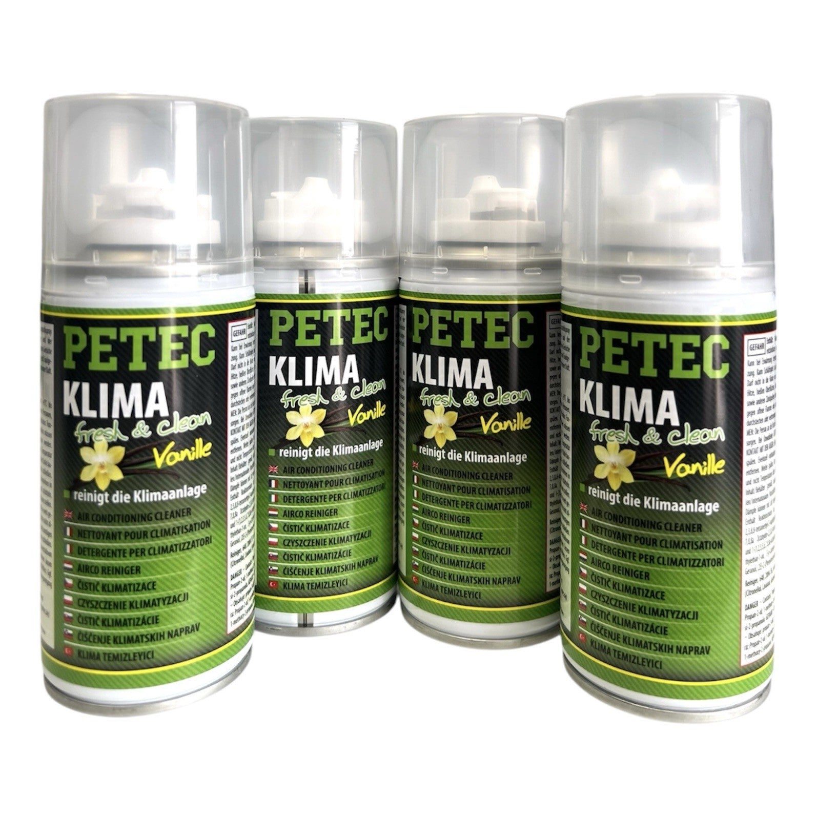 4x Petec Vanille Klimaanlagenreiniger Fresh&Clean Automatik Spray 4x 75ml 71470