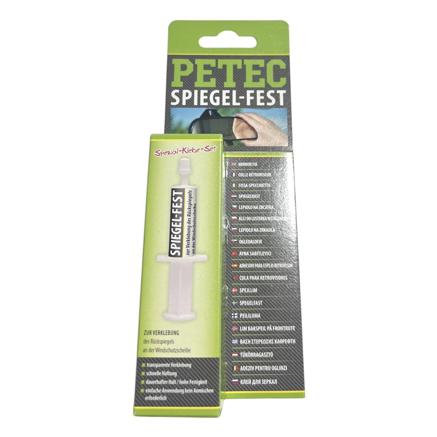 1x Petec Spiegel-Fest Spezial Klebe Kleber für Rückspiegel Innenspiegel 1g 93800