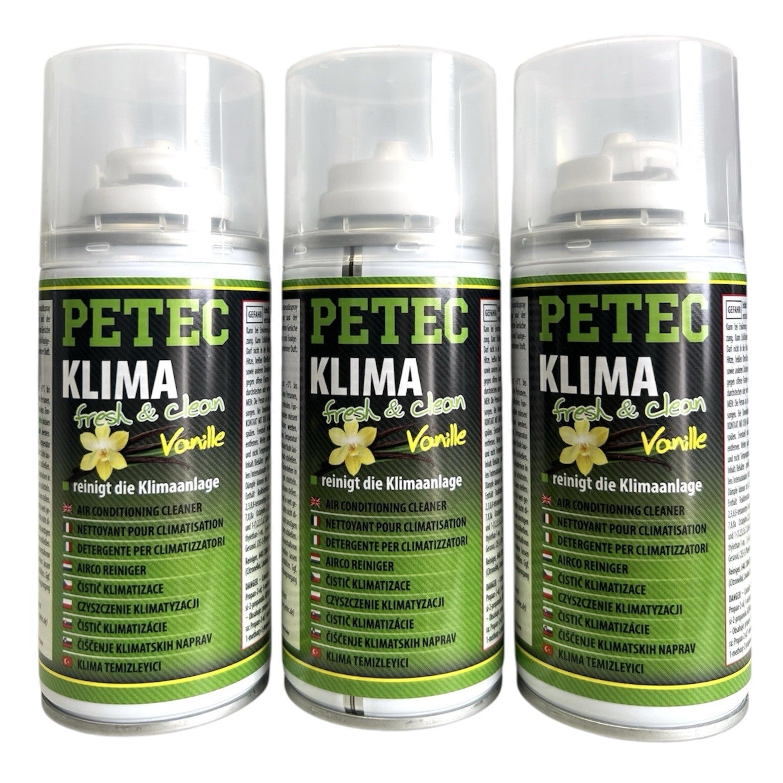 3x Petec Vanille Klimaanlagenreiniger Fresh&Clean Automatik Spray 3x 75ml 71470