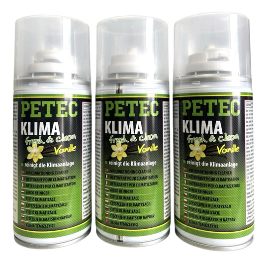 3x Petec Vanille Klimaanlagenreiniger Fresh&Clean Automatik Spray 3x 75ml 71470