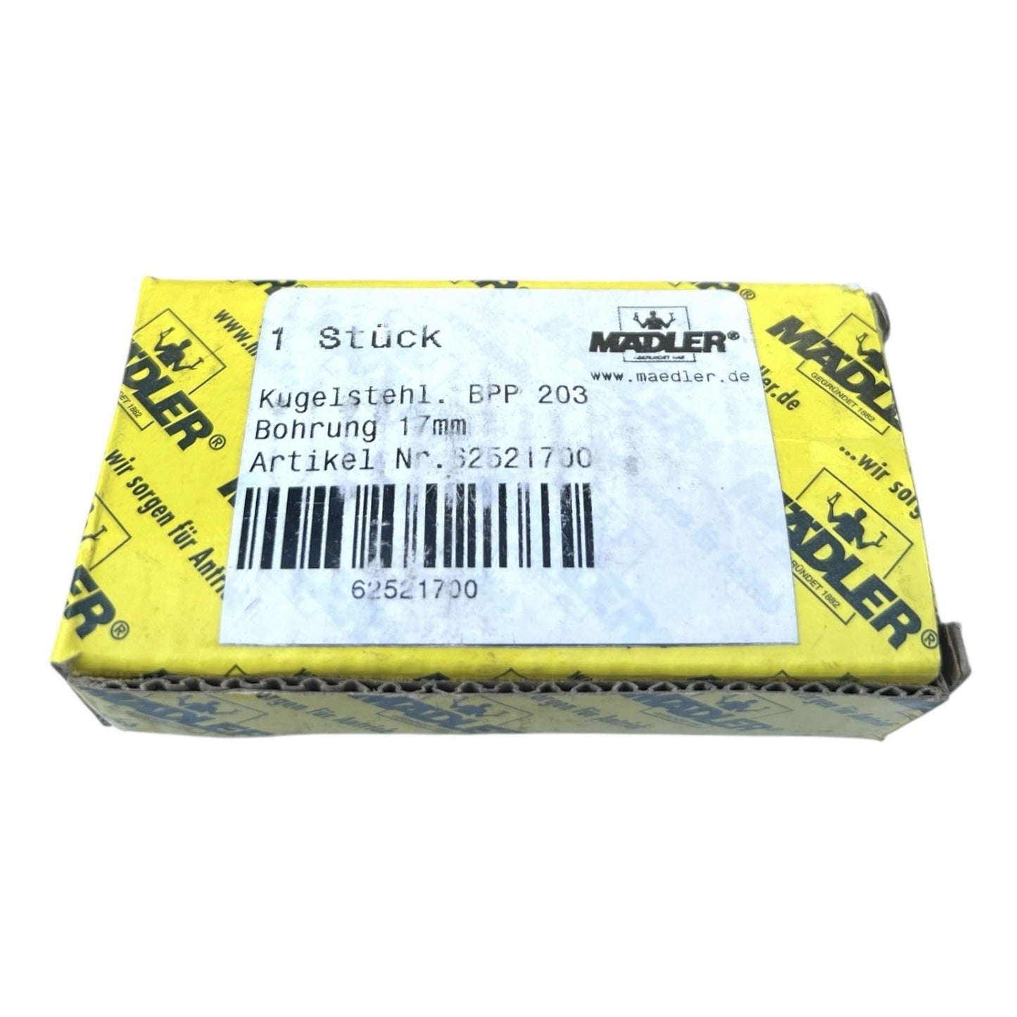 1x Mädler BPP 203 Kugelstehlager 17 mm Bohrung Gehäuse aus Stahlblech 62521700