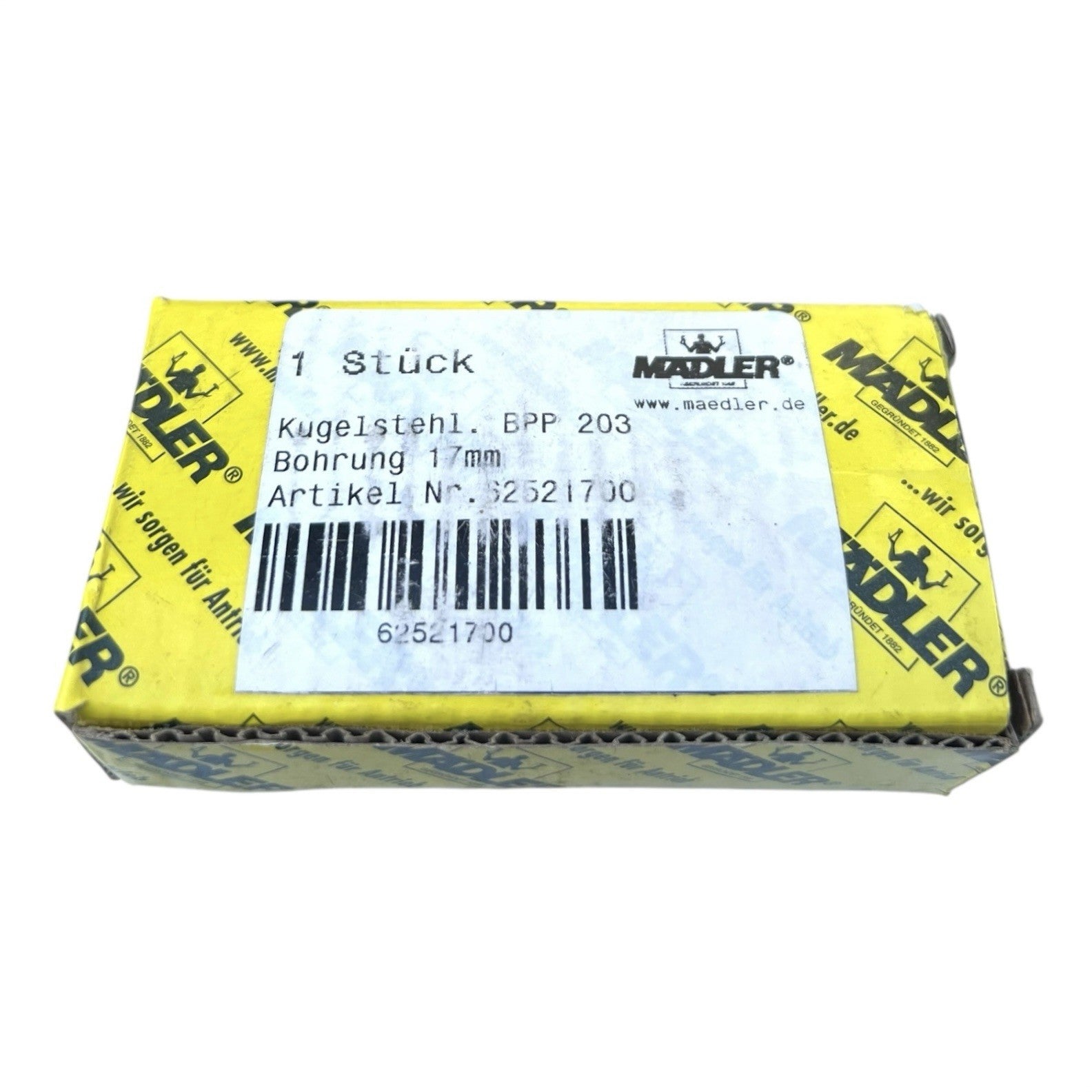 1x Mädler BPP 203 Kugelstehlager 17 mm Bohrung Gehäuse aus Stahlblech 62521700