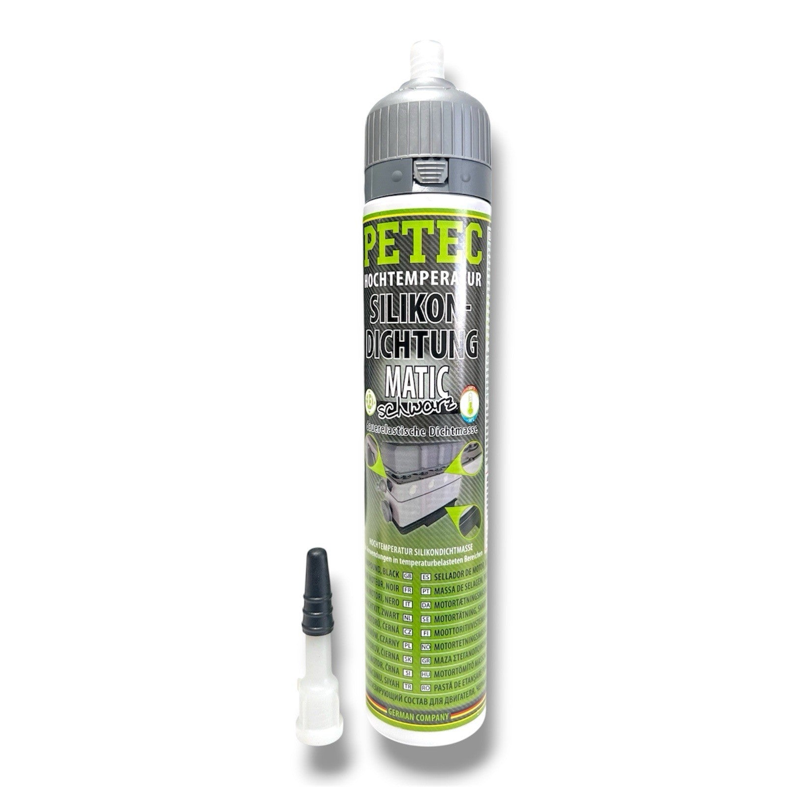1x Petec 97720 Hochtemperatur-Silikondichtung MATIC schwarz 200ml Sikomatic