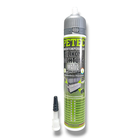 1x Petec 97720 Hochtemperatur-Silikondichtung MATIC schwarz 200ml Sikomatic