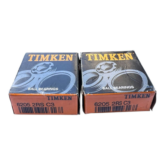 2x TIMKEN 6205 2RS C3 Rillenkugellager 25x52x15 mm Kugellager