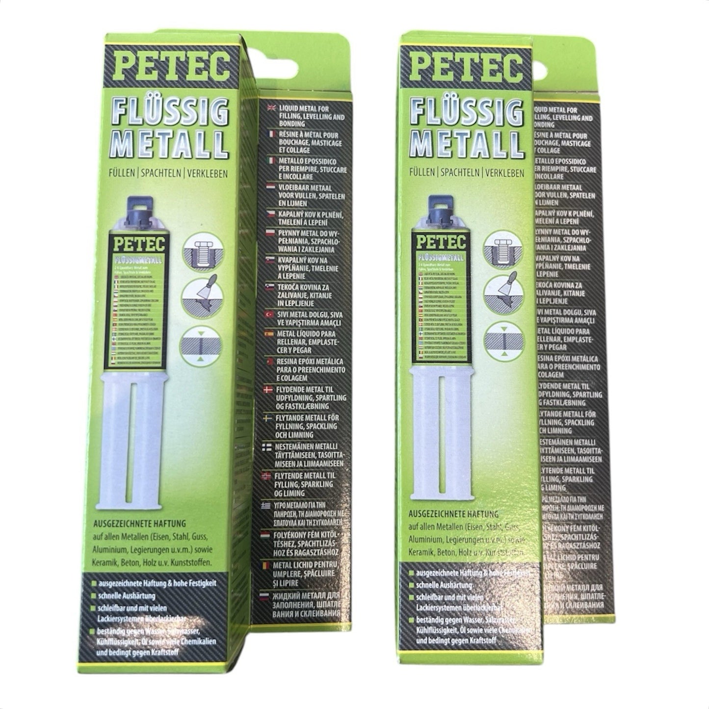 2x 25ml Petec Kleber Flüssigmetall SB 2-Komponenten Metall Epoxydharz 97425