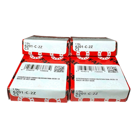 4x FAG 6201-C-2Z-C3 Rillenkugellager 12x32x10 mm 6201 2Z C3 Kugellager