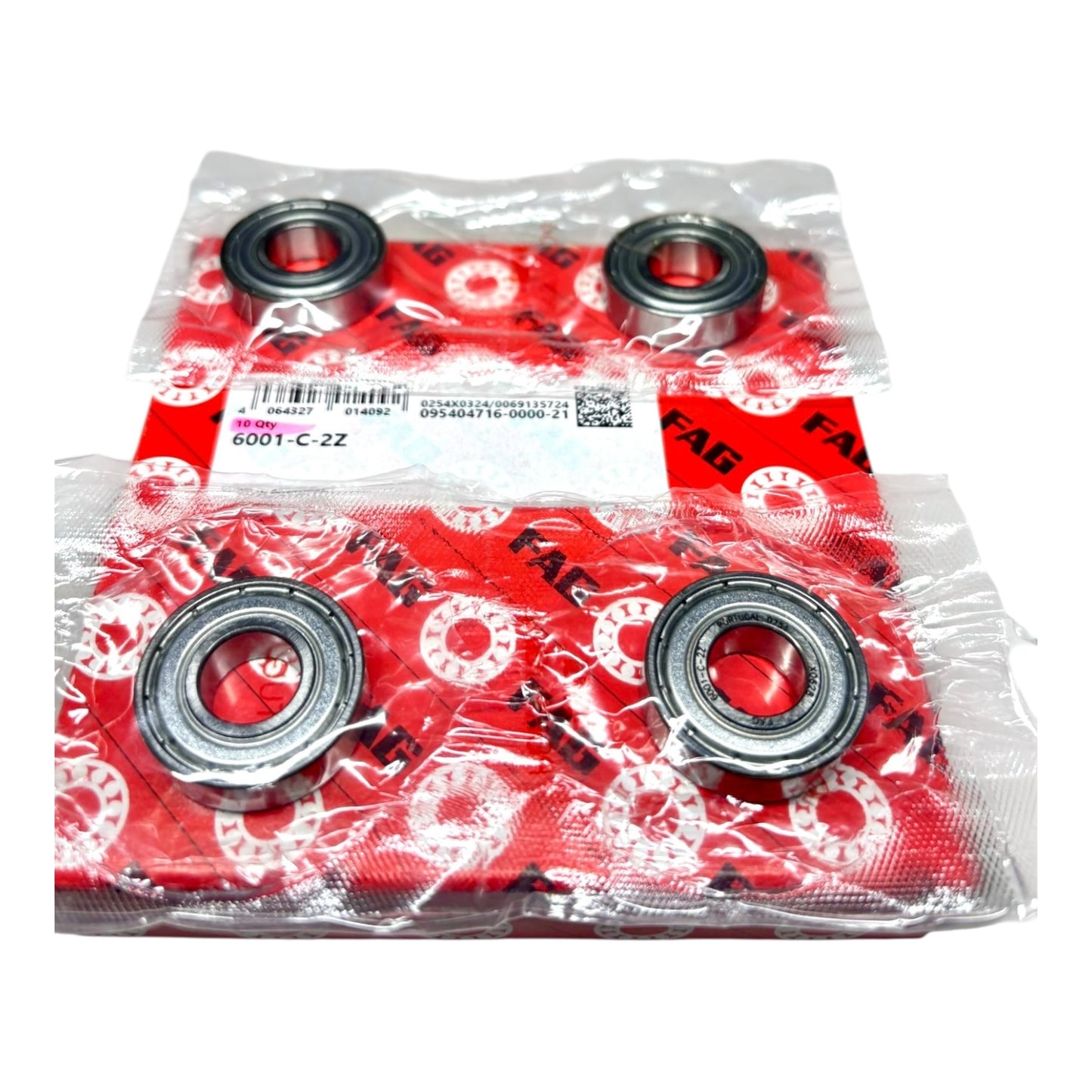 4x FAG 6001-C-2Z Rillenkugellager 12x28x8 mm 6001 2Z = ZZ Kugellager