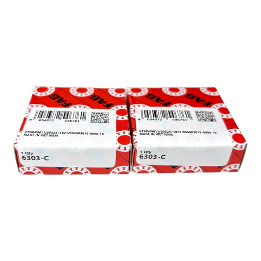 2x FAG 6303-C = 6303 Rillenkugellager 17x47x14 mm offenes Kugellager