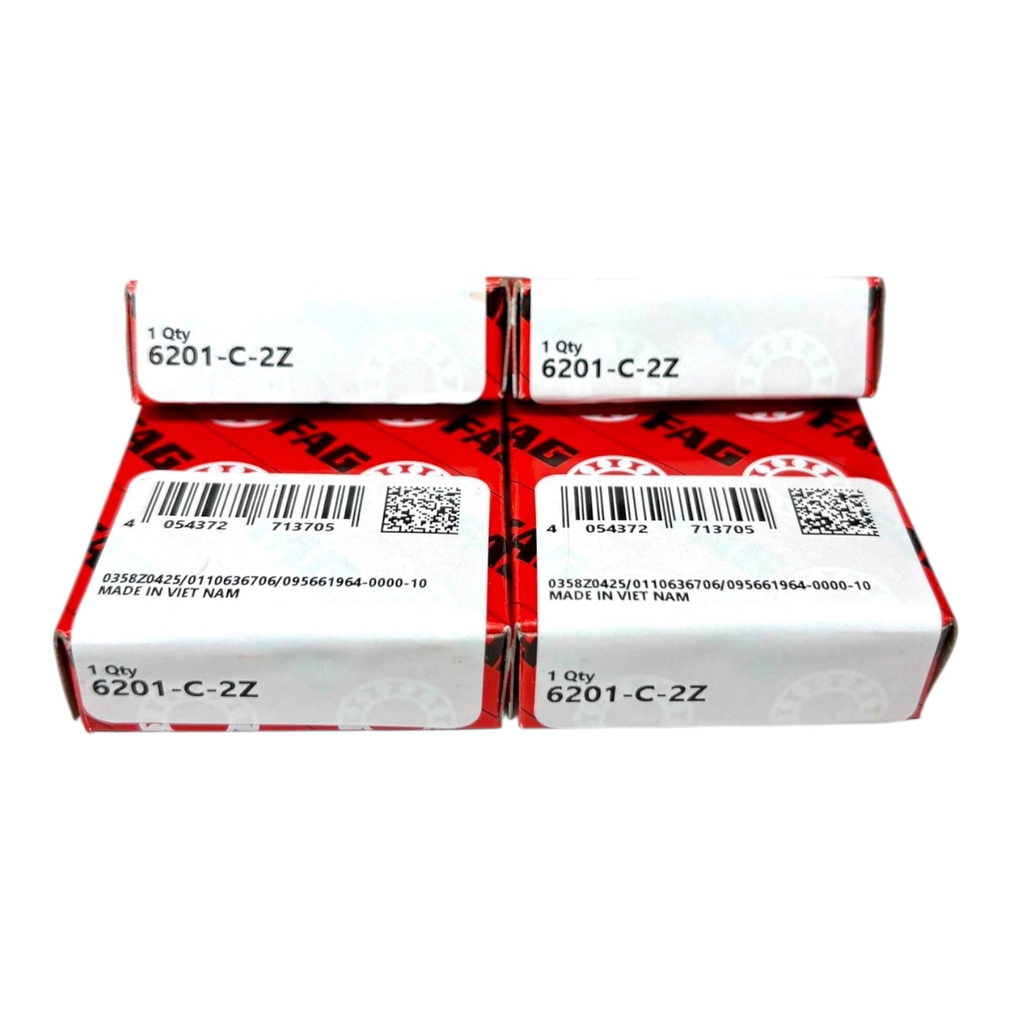 4x FAG 6201-C-2Z Rillenkugellager 12x32x10 mm 6201 2Z Kugellager