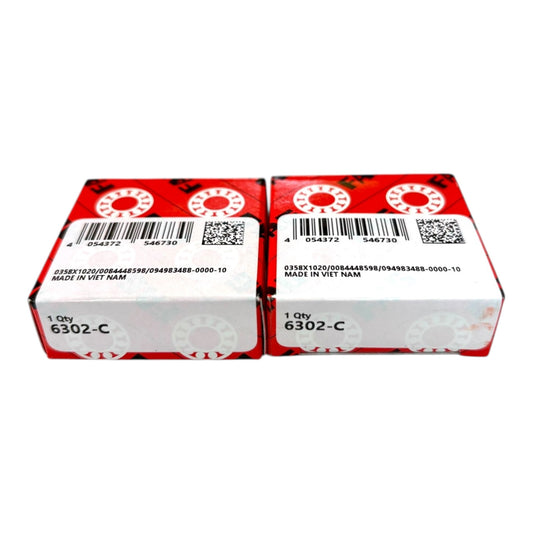 2x FAG 6302-C Rillenkugellager 15x42x13 mm 6302 offenes Kugellager