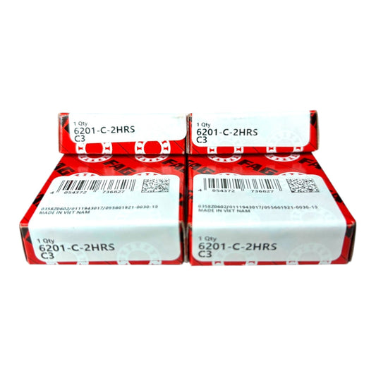 4x FAG 6201-C-2HRS-C3 Rillenkugellager 12x32x10 mm Kugellager 6201 2RSH C3