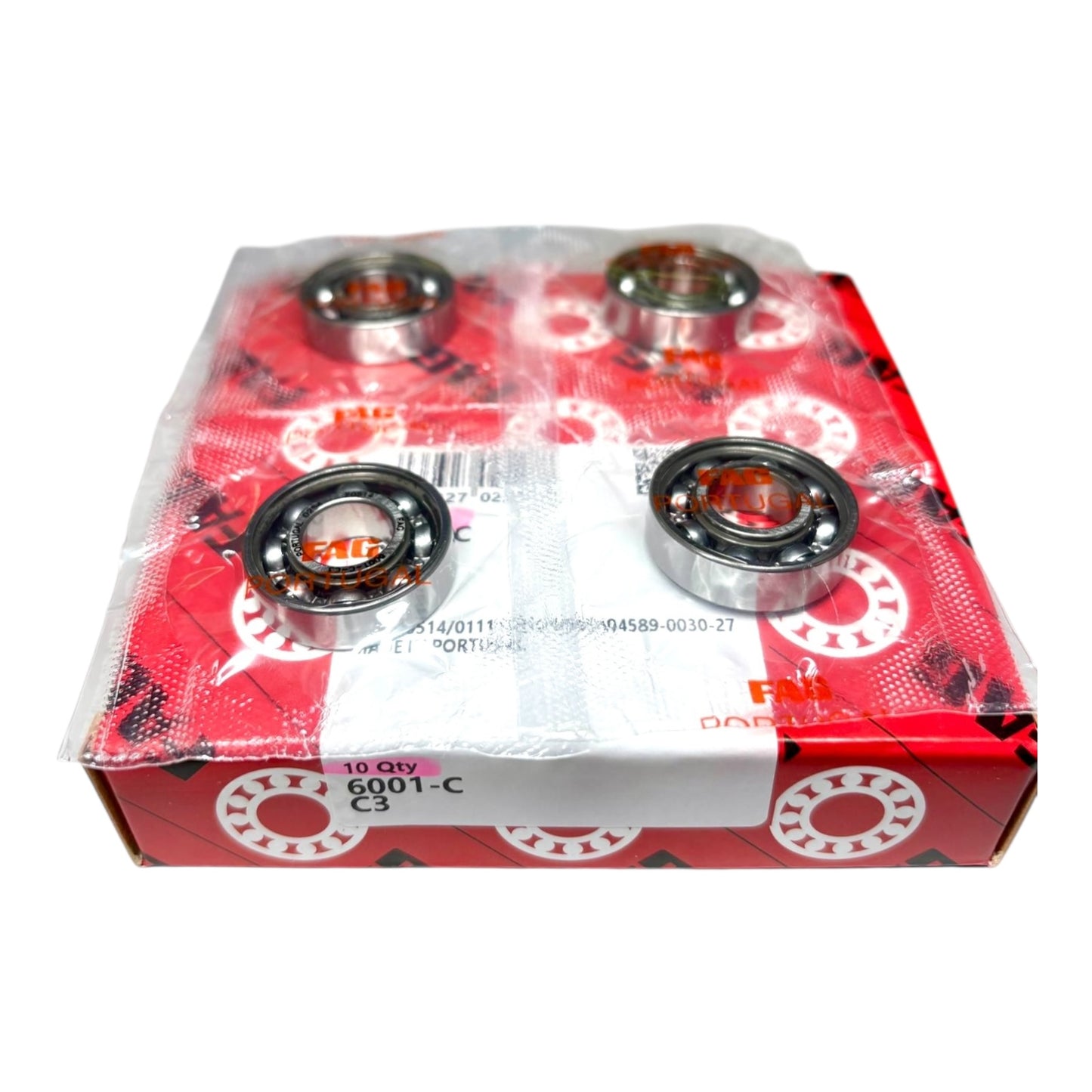 4x FAG 6001-C-C3 Rillenkugellager 12x28x8 mm 6001 C3 offenes Kugellager